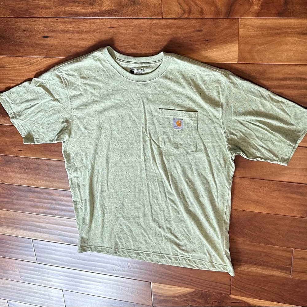 Carhartt Lime Workwear Pocket T-Shirt Loose Fit K87 size Large - Picture 2 of 4